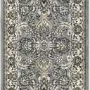SUPERIOR Elegant Lille Collection Area Rug, 8mm Pile Height with Jute Backing, Beautiful Chic Bordered Rug Design, Anti-Static, Water-Repellent Rugs - 2ft 7in x 8ft , Cream