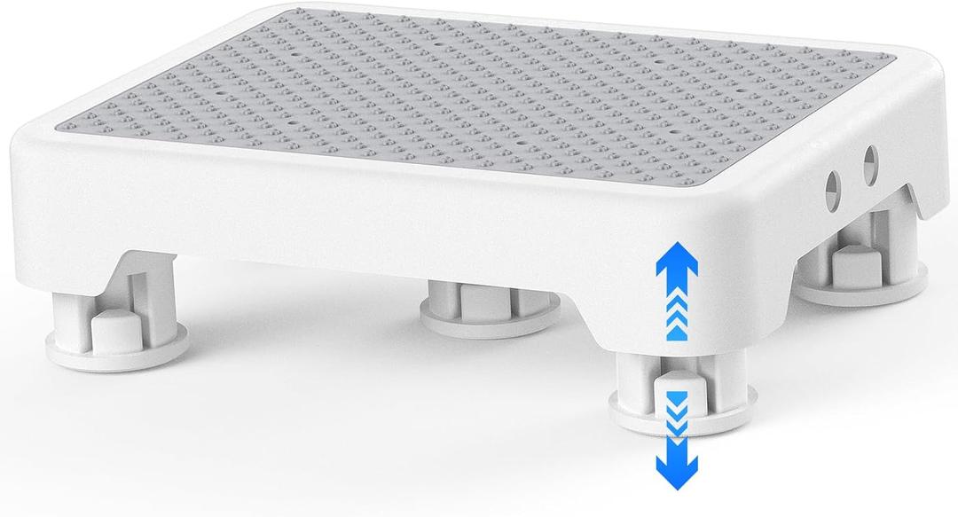SPACELEAD Mobility Step Stool for Adults & Seniors, Indoor/Outdoor Portable Stair Assist, Anti-Slip Platform for Bathroom Kitchen, Office, and Bedroom, 600lbs Capacity, White Gray