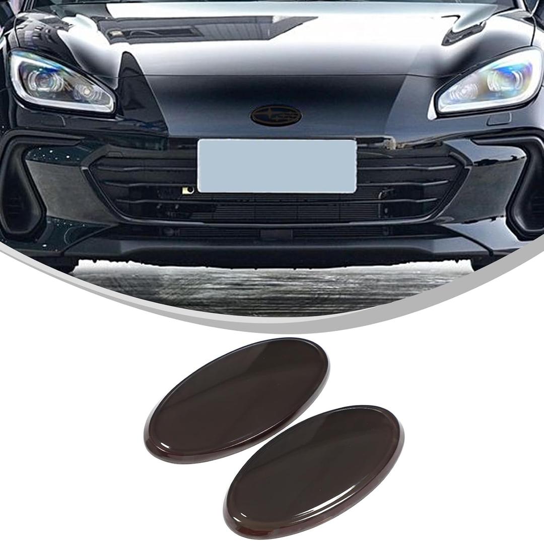 Front Grill Rear Tailgate Emblem Cover Trim Compatible with Subaru BRZ 2022-2025, Smoked Black Rear Trunk Emblem Badge Logo Cover Front Hood Grille Circle Ring Center Logo Decorative Accessories