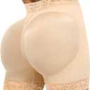 SHAPELLX Butt Lifting Shapewear For Women Tummy Control Faja Shaping Shorts Thigh Slimming Panties Mid Waisted Shaper (A2-beige)