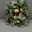 20inch Fall Pumpkin Wreath Harvest Green Leaf Hello Fall Sign Wreaths Front Door Back Door Hallway Decorative Wreath Thanksgiving Harvest Festival Celebration