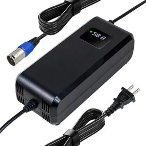 YZPOWER 52V Lithium Battery Charger 58.8V 4A Power Charger Adapter Smart Rapid Charger with Display for 14S 50.4V 51.8V 52V Li-ion Battery Pack (4A(3 PIN XL) R)