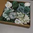 Floweroyal Artificial Flowers Combo Green Flowers Mix Silk Flowers Dahlia Roses with Stems for DIY Wedding Bridal Bouquets, Baby Shower, Floral Arrangement, Table Centerpieces, Home Decorations.