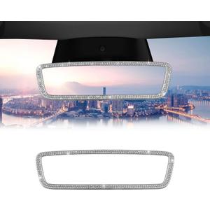 SXunacou 2025 Tesla 3/Y Exclusive Sparkling Diamond Like Interior Rearview Mirror Decoration, Exquisite and Refreshed