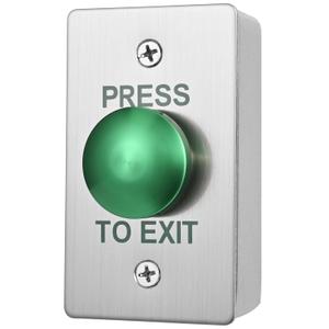 Push to Exit Button for Door Access Control Big Press Button Waterproof Stainless Steel Shell with Back Mounted Box NO/COM Output (3.4''x2.0'' with Box)