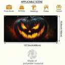 Halloween Garage Door Cover 13x6ft Scary Pumpkin Face Garage Backdrop Evil Jack O Lantern Banner Outdoor Halloween Door Decoration for Haunted House Yard Trick or Treat Decor Backdrop