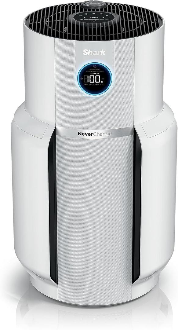 Shark Air Purifier with NeverChange Air Filter Technology, 5 Year HEPA Filter, Covers 1400 Sq. ft, Odor Neutralizer and Clean Sense Technology, Removes 99.98% of Dust & Allergens, HP302 (White)