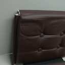 Ottoman with Storage Foot Stool, 17 Inches Folding Storage Ottomans, Leather Upholstered Ottoman Foot Rest with Side Pockets, Suitable for Living Room, Bedroom, Cafe (Brown Rhombus)