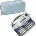 2 x Della Gao Pencil Case Large Capacity Pencil Pouch for Adults (Light Blue)