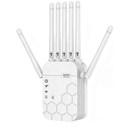 WiFi Extender AC1900 Dual Band – Long Range Signal Booster with 6 High-Gain Antennas, Covers 12,880 123456( black)