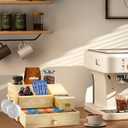 Coffee Station Organizer - Farmhouse Wood Kcup Holder for Counter, Countertop Snack Organizer with Hanging Handles, Suitable for Snacks, Coffee Capsules, Syrups and Various AccessoriesWood