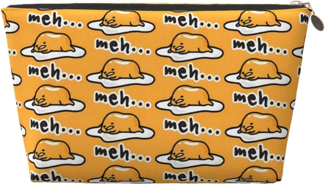 Gudetama Cute Cosmetic Bag Travel Makeup Bag Organizer Toiletry Bag with Zipper Storage Pouch Coin Purse Brushes for Women Girls Gifts (One Size)