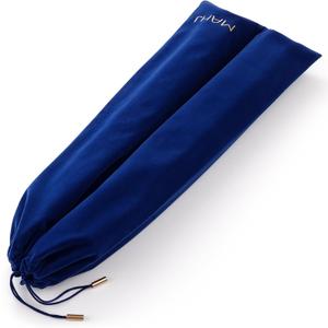 Storage Bag for Mahjong Racks and Pushers, 2 Compartments Fits 4 Racks Velvet Drawstring Pouch with Soft Sleeves, Mah Jongg Accessory Organizer (Blue)