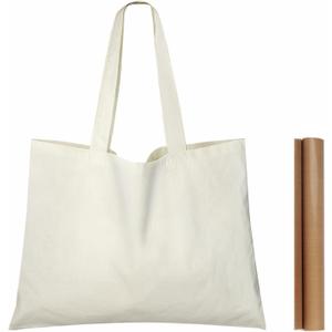 NPBAG 15 Pack 20'' X 16'' Large Natural Cotton Tote Bags, Lightweight Blank Bulk Cloth Bags with 1pc of PTFE Teflon Sheet