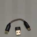 USB C Type C to Type C Headphone Amplifier Cable 6N Single Crystal Silver for FiiO BTR5 Q1 Q3 Q3s Qudelix 5K xDuoo Link2 XD-05PLUS E1DA 9038G3 9038S 9038D Lotoo PAW S2