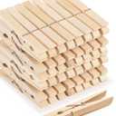 Large Clothes Pins Wooden Clothespins, 4 Inch 48 Pack Heavy Duty Outdoor Pegs, Clothing Hanging Laundry Close Pin Chip Clips Cheer Pins for Bags Photo Picture Artwork Crafts Display