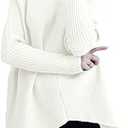 ANRABESS Womens Oversized Turtleneck Batwing Long Sleeve Casual Cozy Baggy Knit Pullover Tunic Sweater 2025 Fall Outfits, Size Small