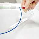 1.5mm Thick PVC Circle Table Protector Clear Plastic Round Tablecloth Furniture Wipeable Waterproof Heat-Resisting Cover Round Dining Table Coffe Table Protector Polyester Diameter 24 inch
