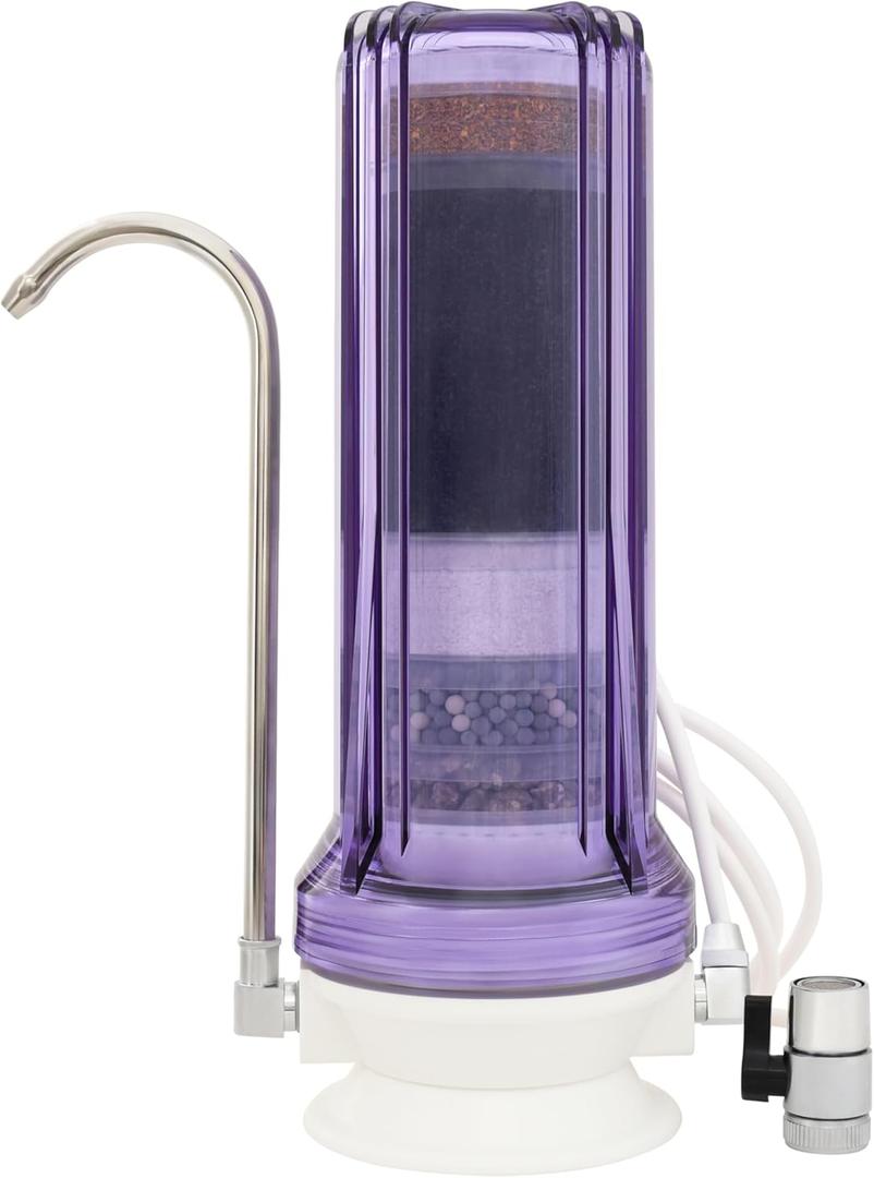 Anchor AF-3110 10-Stage Alkaline, Mineral, Anti-oxidizing Countertop Water Filter - Removes PFASs, Heavy Metals, Chlorine (Clear)