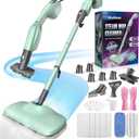Standable Safe & High Temp Steam Mop Cleaner for Deep Cleaning, Powerful MultiPurpose and Heavy Duty Handheld Steam Cleaner, Detachable Floor Steamer with 18 Accessory for Hardwood Laminate Tile Grout (Green)