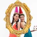 Upgraded 32 x 24 Inch Large Photo Booth Props Picture Frame Vintage Photo Frame Friends Selfie Props for Wedding Mexico Birthday Bachelorette Party Supplies (Round Style)