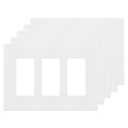 ENERLITES Screwless Decorator Wall Plate Child Safe Cover, Size 3-Gang 4.68" H x 6.53" L, Unbreakable Polycarbonate Thermoplastic, SI8833-W-5PCS, Glossy, White (5 Pack)