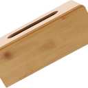 Veemoon Practical Solid Wood Tissue Box Holder with Bottom Opening Vintage Light Color Desktop Paper Towel Organizer for Living Office Home and Cafe Use Smooth Rounded Edges