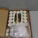 Coume 50 Set Funeral Favors - Tealight Candles, White Candles with Condolence Cards and Organza Bags for Guest Memorial Party (Minimalist)