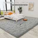 LOCHAS Ultra Soft Indoor Modern Area Rugs 9x12, Fluffy Living Room Carpets for Children Bedroom Home Decor Nursery Rug, Grey (9' x 12')