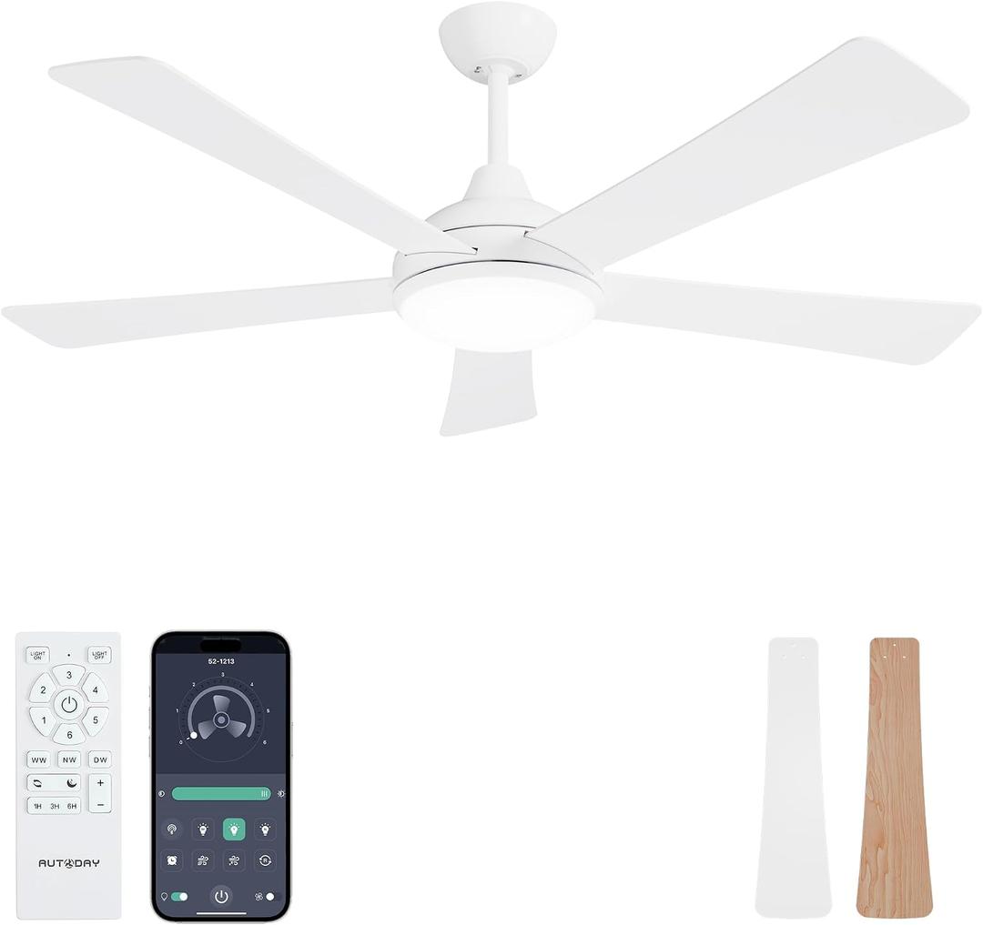 52" Ceiling Fans with Lights and Remote/App Control