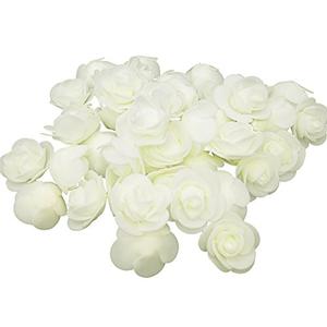 J-Rijzen Artificial Flowers Mini Fake Roses for DIY Wedding Bouquets Centerpieces Party Baby Shower Home Decorations (Ivory)