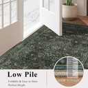 2x6 Floral Washable Area Rug Soft Runner Rugs for Living Room, Vintage Boho Hallway Rug for Bedroom Dining Room, Distressed Botanical Birds Non Slip Low Pile Animal Throw Carpet for Office, Dark Green