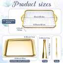 Baderke 2 Set 9" Chilled Serving Tray for Parties with Compartments Ice Chilled Party Platter Charcuterie Serving Board Cold Dish Dip with Forks Tongs for Fruit Seafood Vegetable Appetizer(Gold)
