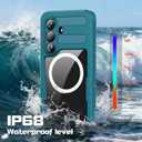 Omio Designed for Galaxy S26 Waterproof Case Compatible with MagSafe, Magnetic Waterproof Full Body IP68 Underwater Case Built-in Screen Protector Military Grade Shockproof Case for Men Women Teal