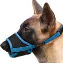 HEELE Dog Muzzle,Soft Nylon Muzzle Anti Biting Barking Chewing,Air Mesh Breathable Drinkable Adjustable Loop Pets Muzzle for Small Medium Large Dogs (Sky Blue, M)