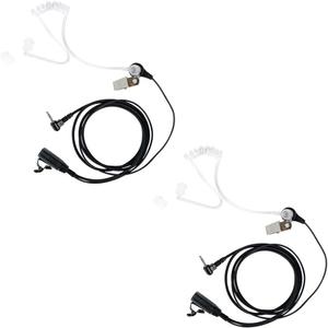 Caroo Walkie Talkie 2.5mm Earpiece,2 Pack 1 Pin Covert Acoustic Tube Earpieces Headset with PTT Mic for Motorola Talkabout MH230R MR350R T200 T200TP T260 T260TP T600 MT350R Two Way Radio