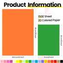 Yeaqee 1000 Sheets Colored Construction Paper Bulk 8.5 x 11'' and 12 x 18'' Construction Lightweight Art Office Colorful Craft Paper for Adults Arts and Crafts