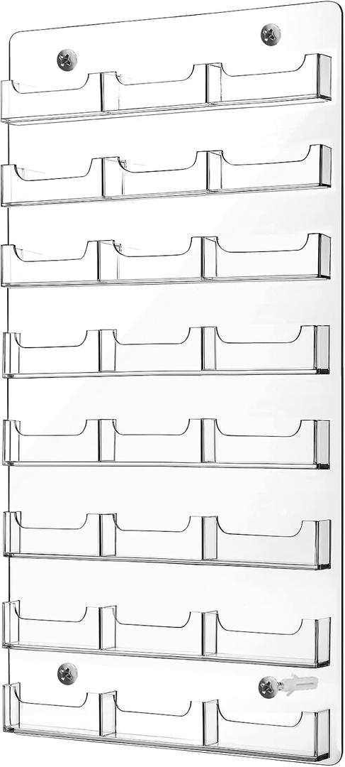 24 Pockets Business Card Holder Wall Mount Acrylic Business Card Holder
