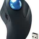 Wireless Trackball Mouse for Large Hands, Ergonomic Index Finger Control, Rechargeable Bluetooth/USB Mouse with Precise Smooth Tracking, Multi-Device Connection for Windows & Mac, Dark Blue