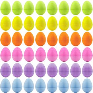 60 Pcs Colorful Paper Mache Easter Eggs for Crafts Fillable Paper Eggs Empty Paint Your Own Eggs for Easter DIY Painting Craft Supplies Egg Hunt Basket Fillers (6 Colors)