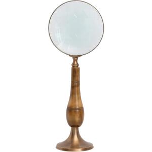 Vintage Brass and Bone Magnifying Glass, Multicolor