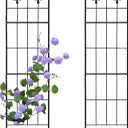 2 Pack 57.8" H x13 W Garden Trellis for Climbing Plants Outdoor, Rustproof Arched Metal Rose Trellis for Outdoor Indoor Roses Clematis Potted Climbing Plants Vines Flowers Decorative, Black
