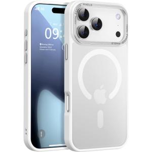 Newfuture Magnetic for iPhone 17 Pro Max Case [Compatible with Magsafe] [Military Grade Drop Protection] Translucent Matte Anti-Scratch Shockproof Protective Phone Cover 6.9 Inch, Frosted White