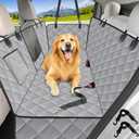 Kytely Dog Car Seat Cover for Back Seat,Waterproof Hammock with Mesh Window, Anti-Scratch Nonslip Car Seat Protector for Dogs, 600D Heavy Duty Dog Seat Cover for Cars Trucks and Suvs Gray