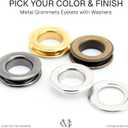 CRAFTMEMORE 5/8" (16MM) Hole 50 Sets Grommets Eyelets with Washers for Leather, Tarp, Canvas (Gunmetal)