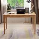 Solid Wood Desk with Drawer, Small Computer Desk for Small Spaces, Gaming Study Home Office Desks for Work, Student PC Desk for Bedroom, Escritorios para Cuartos (Wood Color, 39.4 inch)