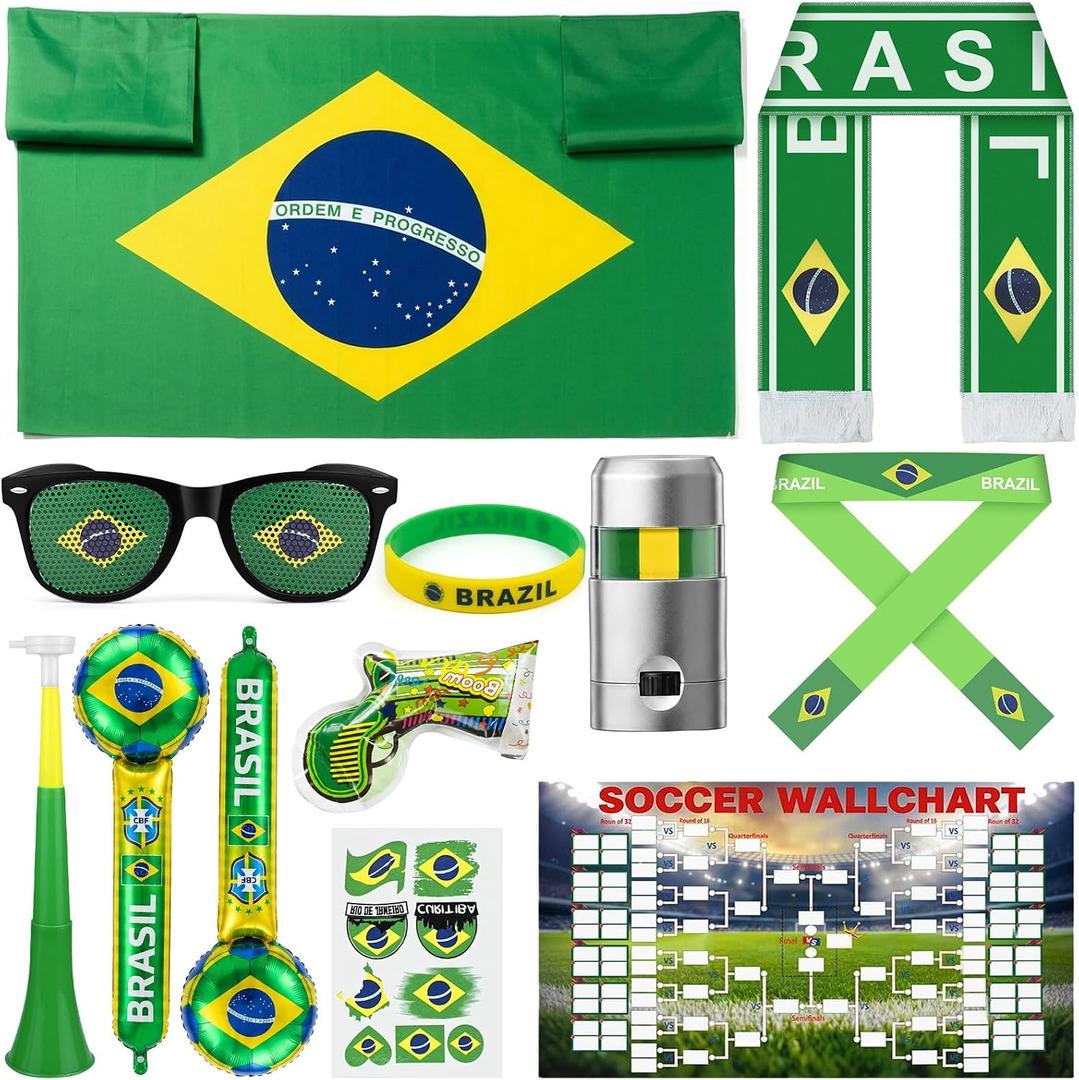 Soccer Fan Set, Soccer Fan Merch Gifts for Football Viewing Party, Ideal for Football Lovers