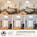 Yiisem Dimmable Wood LED Flush Mount Ceiling Light, 5CCT 2700K-6000K Modern Round Close to Ceiling Lighting Fixtures, Minimalist White Ceiling Lamp for Living Room, Bedroom, Laundry Room
