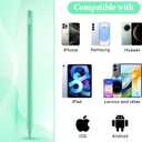 Universal Stylus Pen for iPad iPhone Android Tablets, No Bluetooth or Pairing Needed, USB-C Fast Charging, 4 LED Battery Indicators, Works with Most Touchscreen Devices, Green