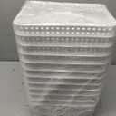 WYT 12-Pack Plastic Small Shelf Storage Weave Baskets for Organizing, White